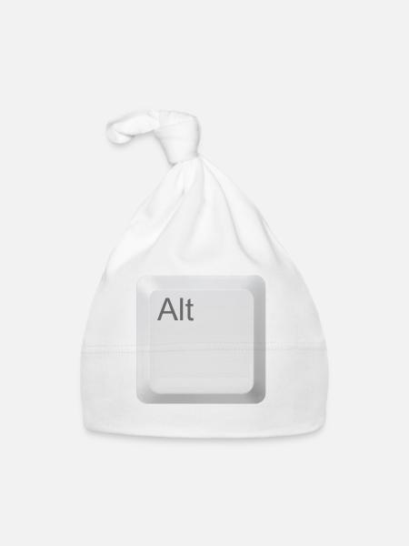touche alt clavier 11 o - Bonnet bio Bébé - blanc - Devant