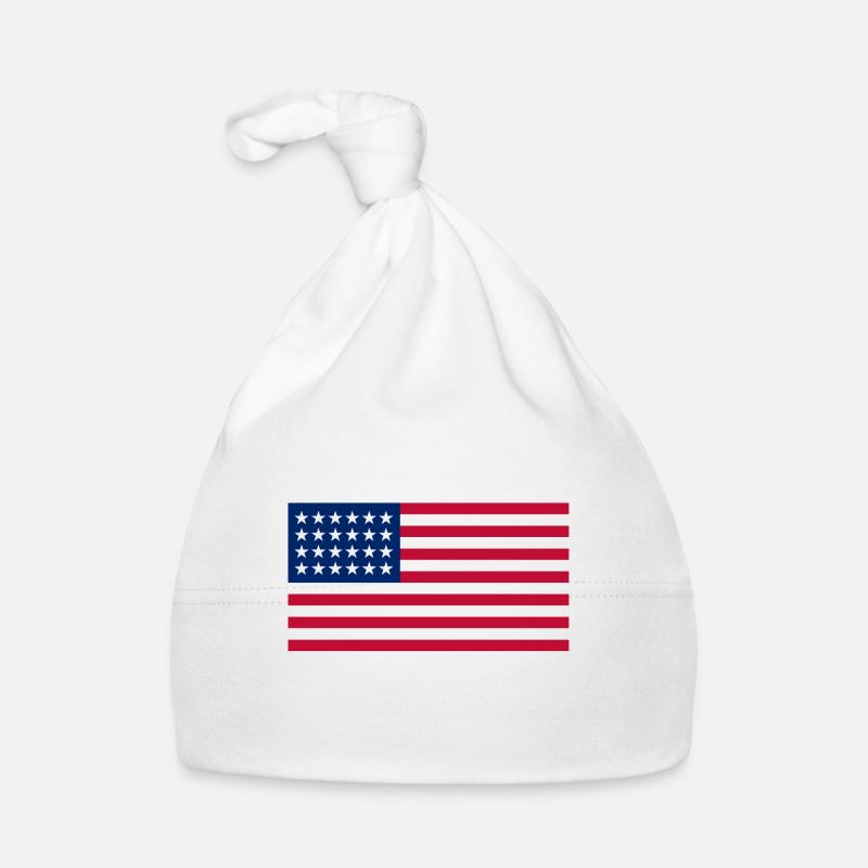 American Flag - Organic Baby Cap - white