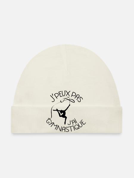 J'peux pas j'ai gymnastique rythmique artistique - Bonnet bio Bébé - blanc - Devant