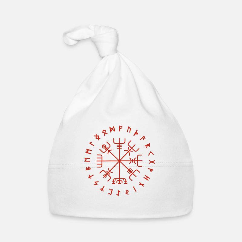 Vegvisir Runenkreis - Baby Bio-Mütze - Weiß