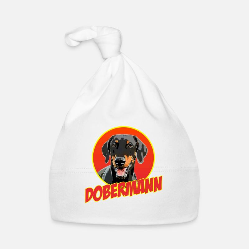 Dobermann - Baby Bio-Mütze - Weiß