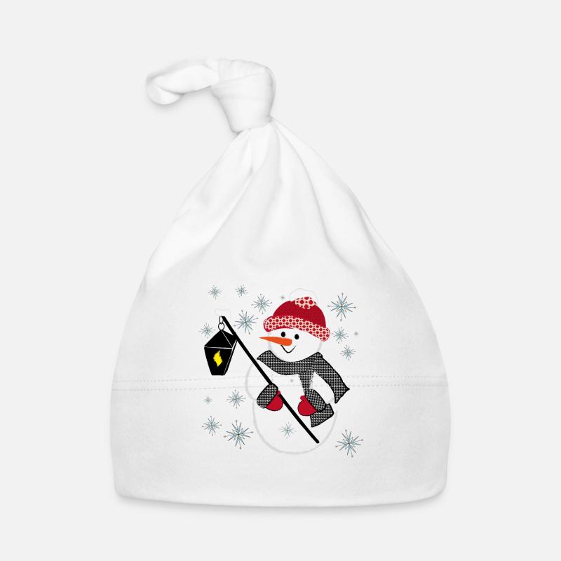 Christmas motif snowman Organic Baby Cap