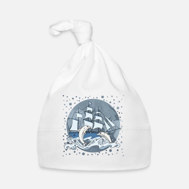 Bateau à voile - Bonnet bio Bébé - blanc