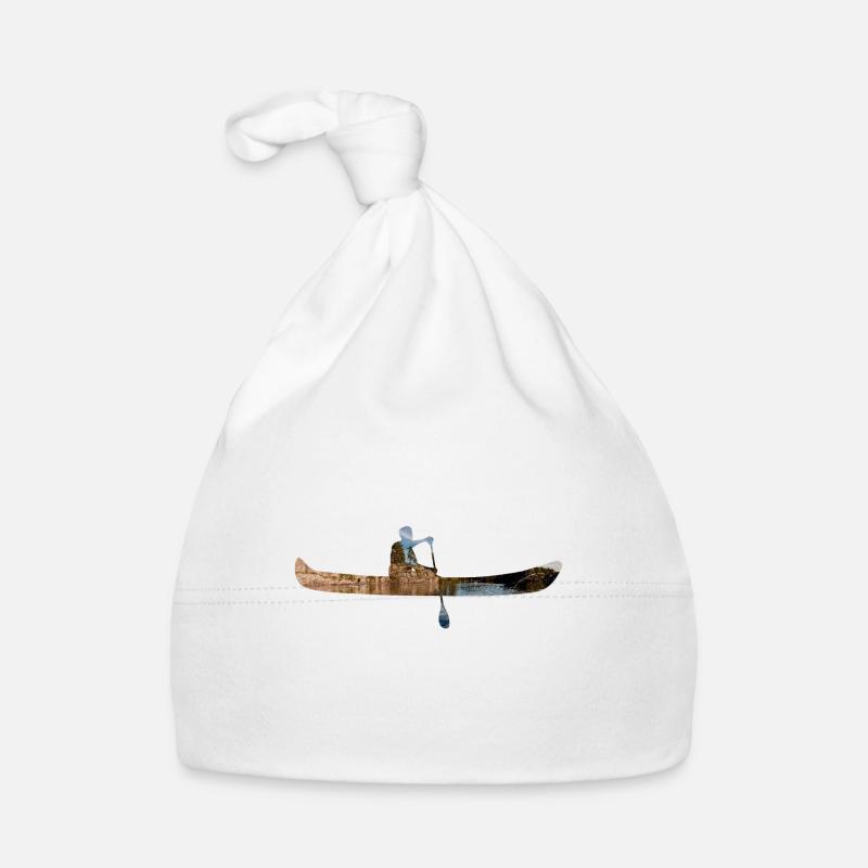 Double Exposure Art Canoe Canoe Lover Gift Organic Baby Cap