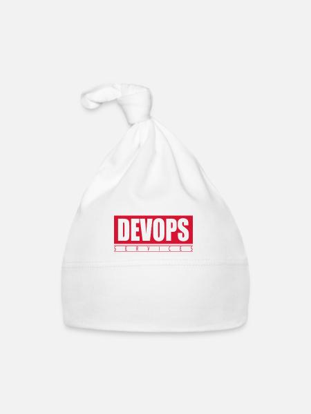 Devops merveilleux - Bonnet bio Bébé - blanc - Devant