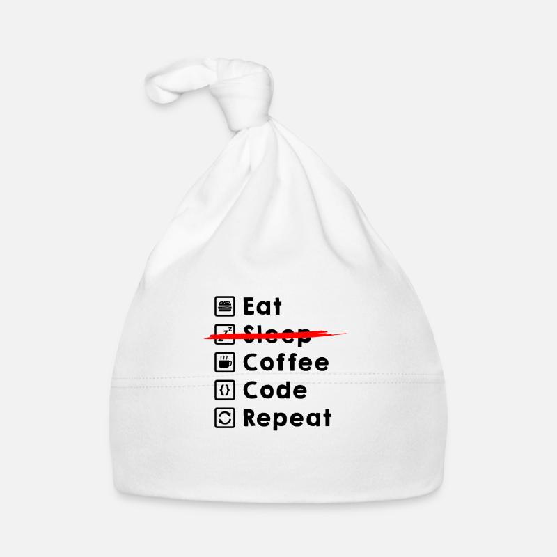 Eat Coffee Code Repeat Organic Baby Cap