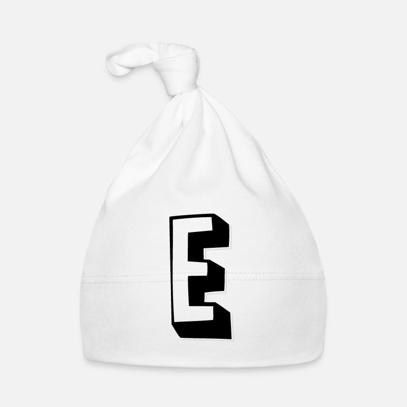 Buchstabe E - Alphabet E. - Baby Bio-Mütze - Weiß