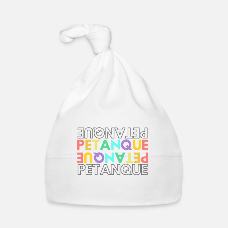Boule Pétanque Farbenfroh - Baby Bio-Mütze - Weiß