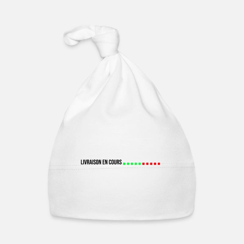 livraison en cours la poste facteur - Bonnet bio Bébé - blanc