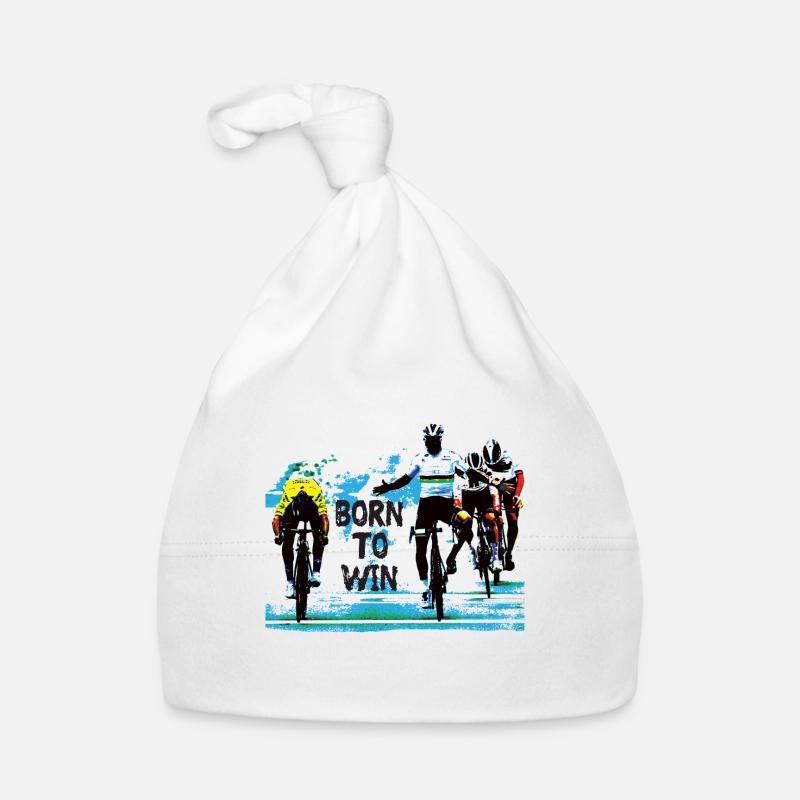 born to win #1 - cyclisme - Bonnet bio Bébé - blanc