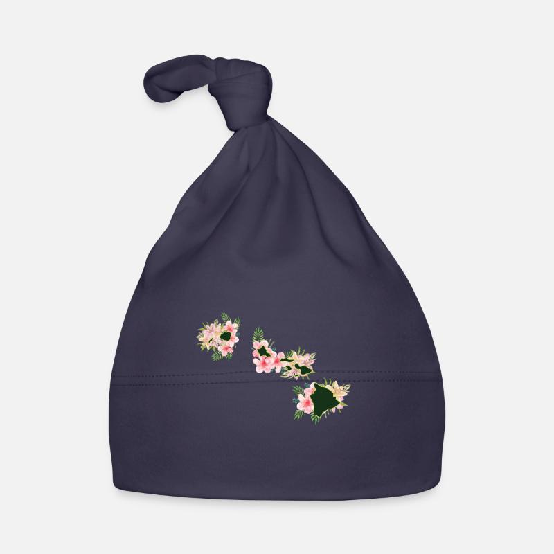 Hawaii Map Hawaii Flowers Aloha Gift Idea Organic Baby Cap
