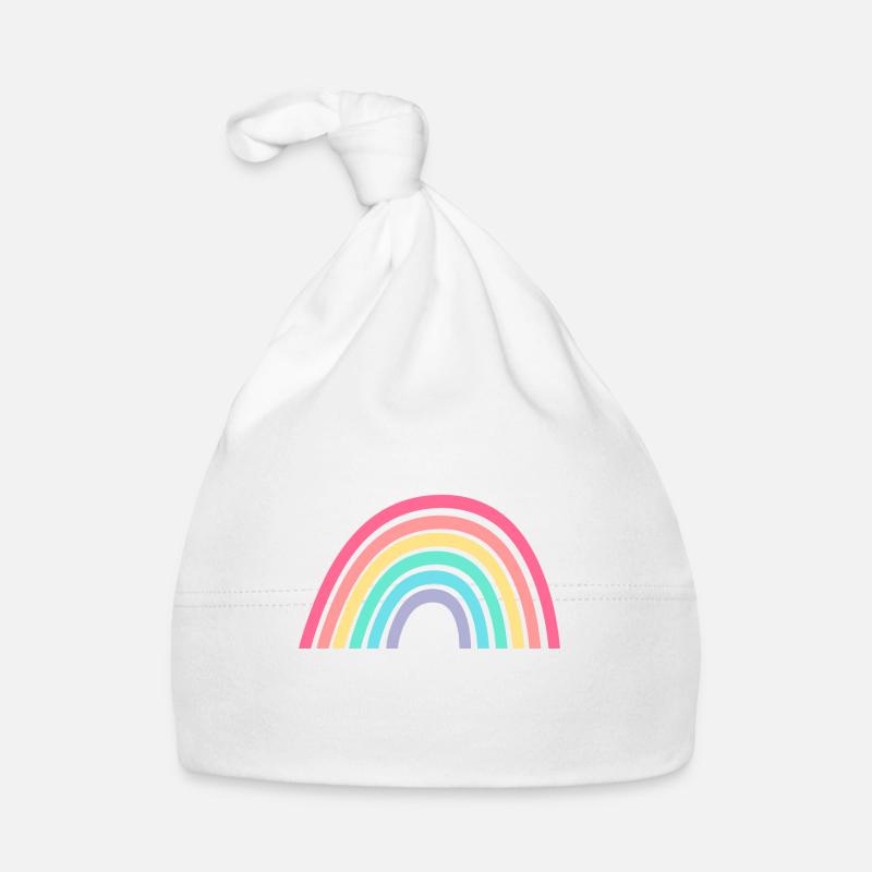 Rainbow in pastel Organic Baby Cap