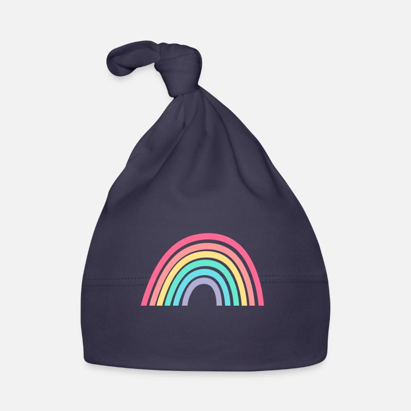 Rainbow in pastel Organic Baby Cap