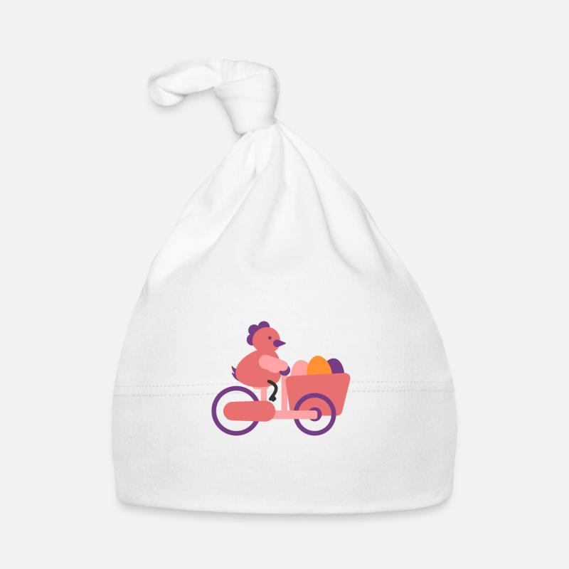 Poulet sur vélo cargo Bonnet bio Bébé