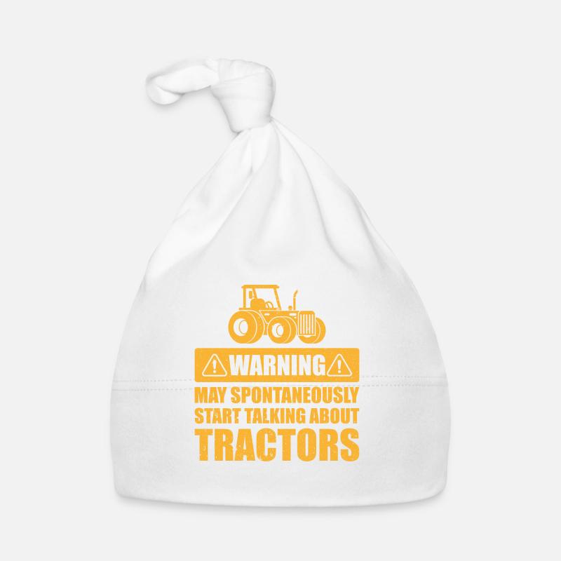 Warning may spontaneously start talking gift - Organic Baby Cap - white