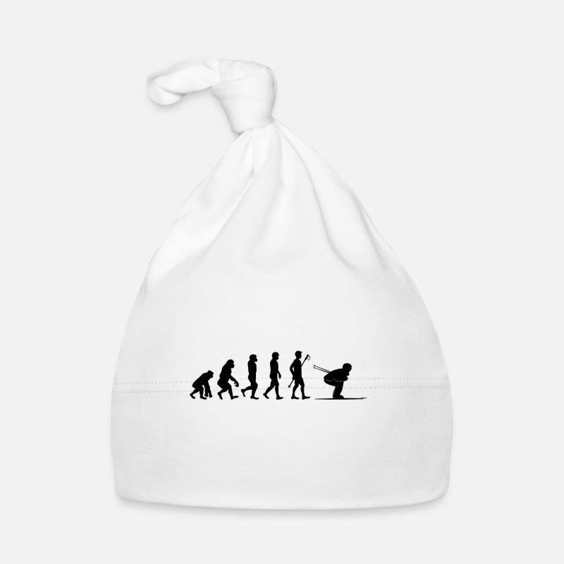 Evolution skier winter gift holiday saying Organic Baby Cap