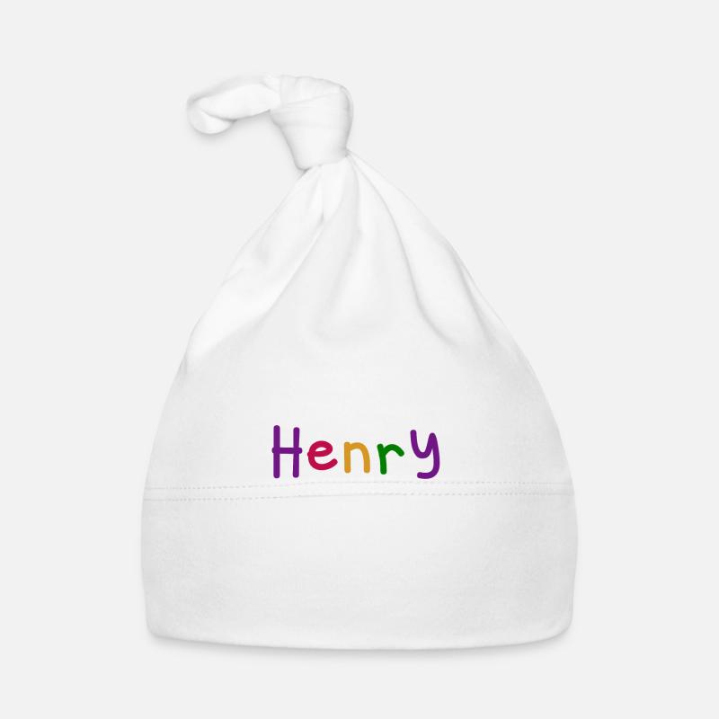 Henry first name boy name colored font colored Organic Baby Cap