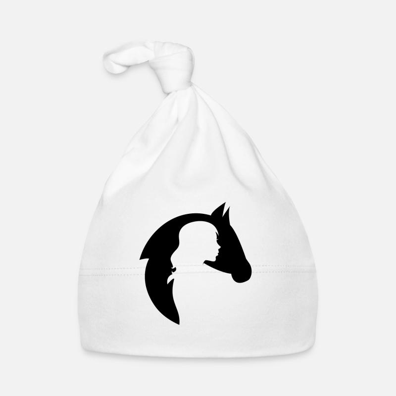 Pferd Geschenk Reiten Mädchen Silhouette Baby Bio-Mütze