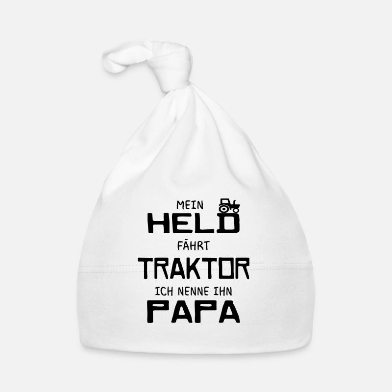 Held traktor papa Landwirt Geschenk Spruch Baby Bio-Mütze