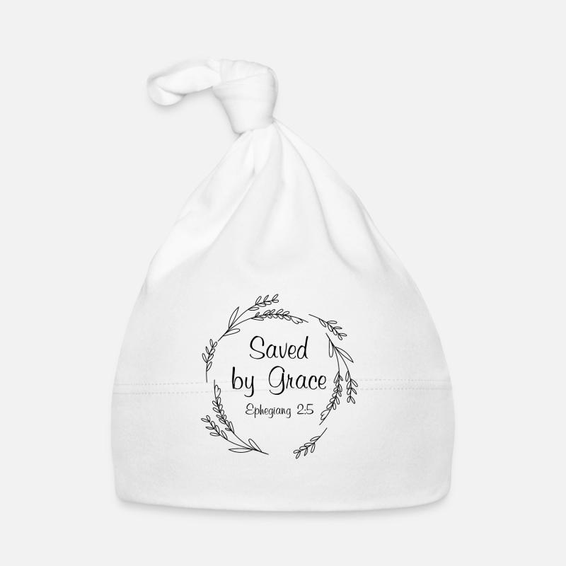 Saved by Grace Jesus Faith Geschenk Glaube Baby Bio-Mütze