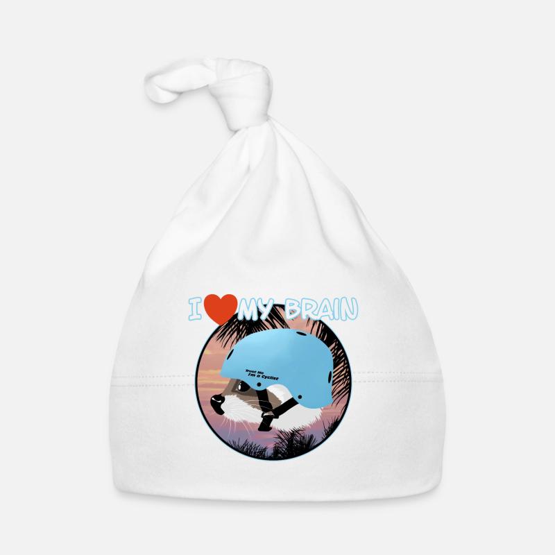 I love my brain raccoon Organic Baby Cap
