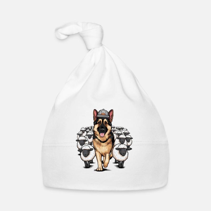 German Shepherd with Little Sheep Organic Baby Cap