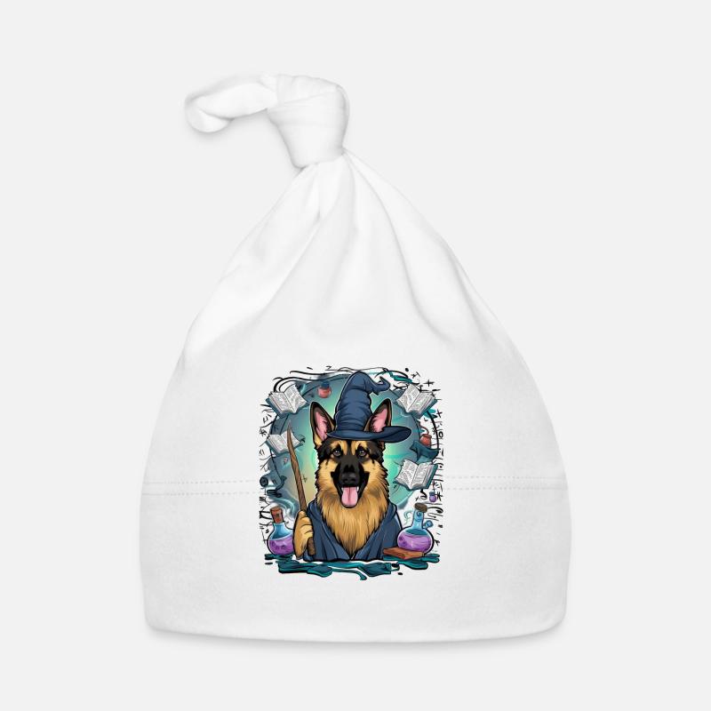 German Shepherd is magician with magic wand Organic Baby Cap