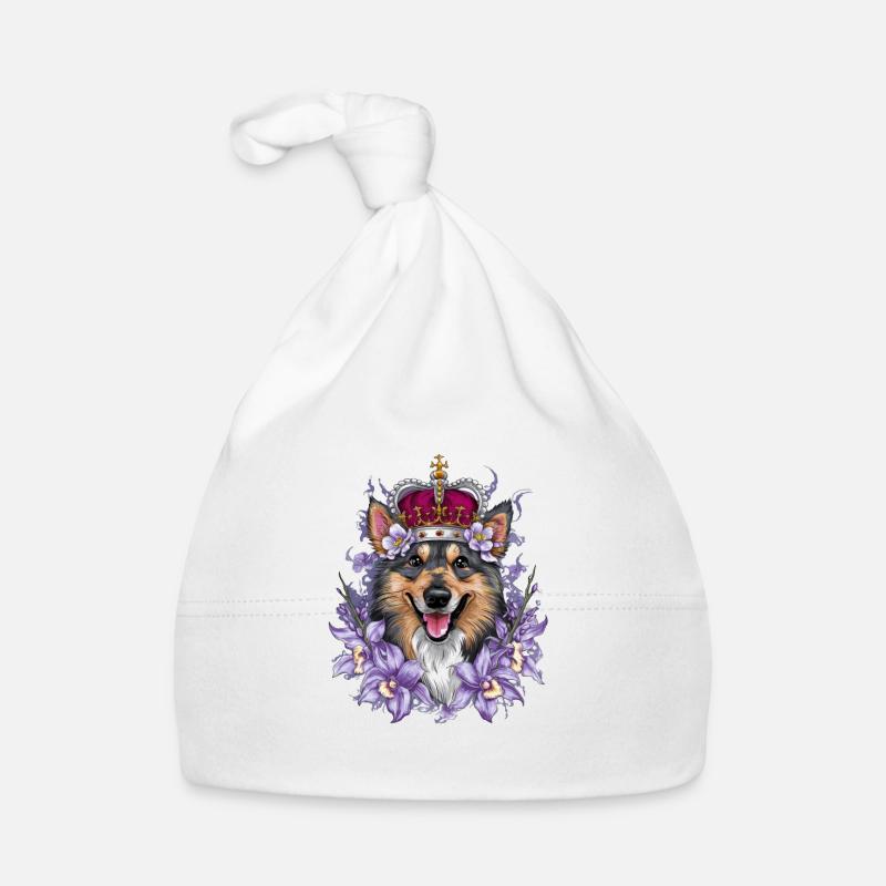 Norwegian Elkhound in Cartoon Design Organic Baby Cap