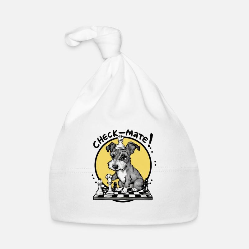Sealyham Terrier avec échiquier pour les fans d’échecs Bonnet bio Bébé