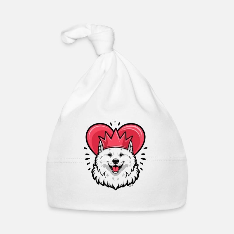 Cool Samoyède Chien avec Couronne Bonnet bio Bébé
