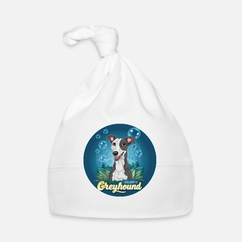 Cartoon greyhound with soap bubbles Organic Baby Cap