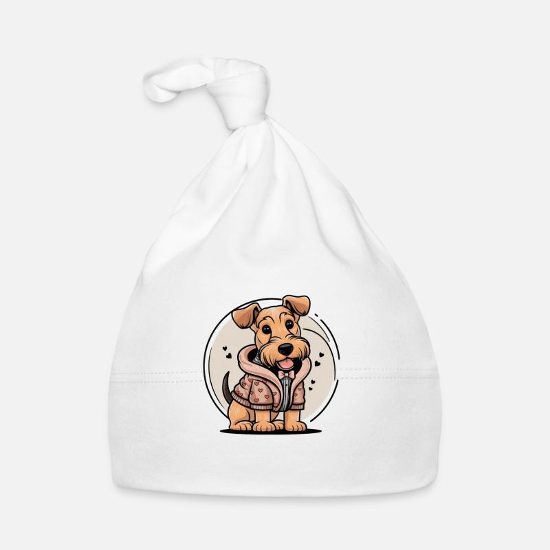 Airedale Terrier au look de dessin animé Bonnet bio Bébé