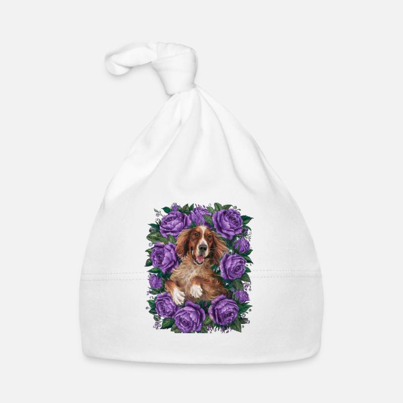 Cartoon Irish Setter mit Rosen Baby Bio-Mütze