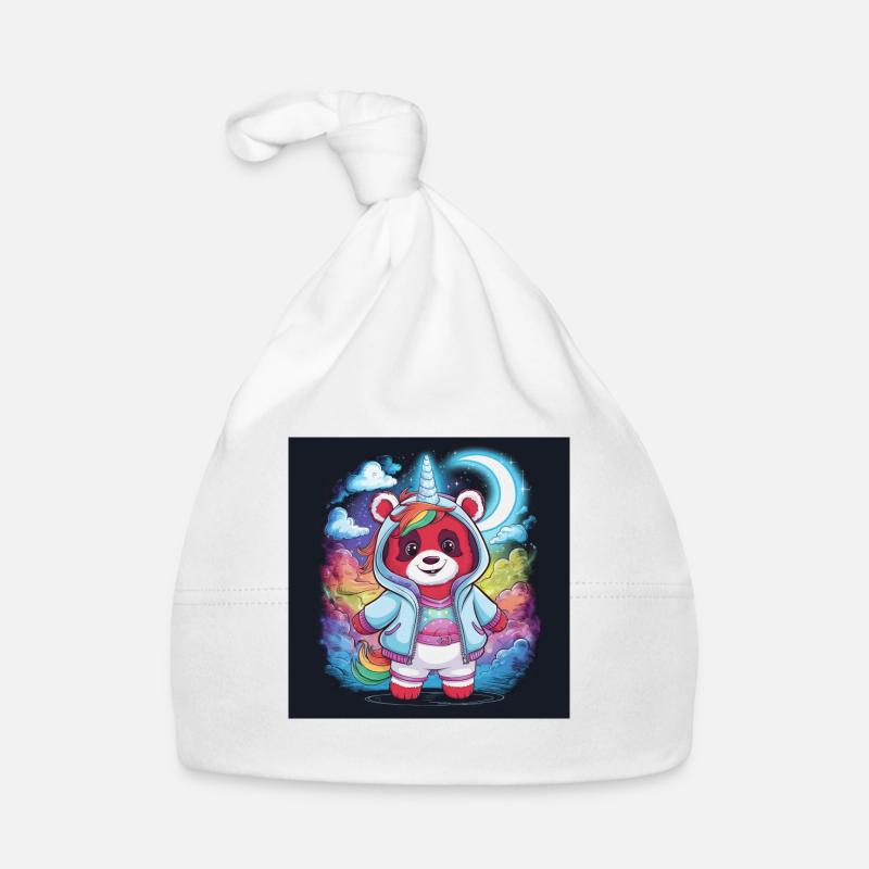 Roter Einhorn Panda Baby Bio-Mütze