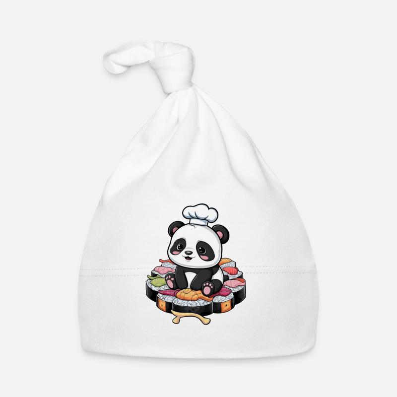 Süßer Kawaii Panda mit großer Sushi Variation Baby Bio-Mütze