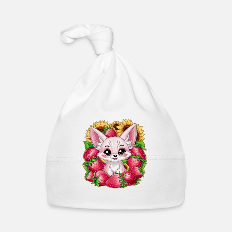 Fennec Renard du désert aux tulipes et citrons Bonnet bio Bébé