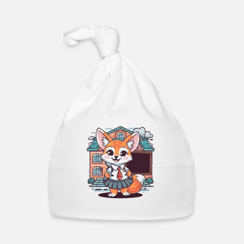 Renard du désert Fennek avec uniforme scolaire Bonnet bio Bébé