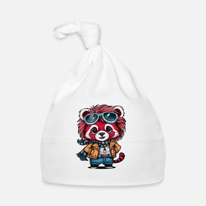 Panda roux dans le style de dessin animé kawaii Bonnet bio Bébé