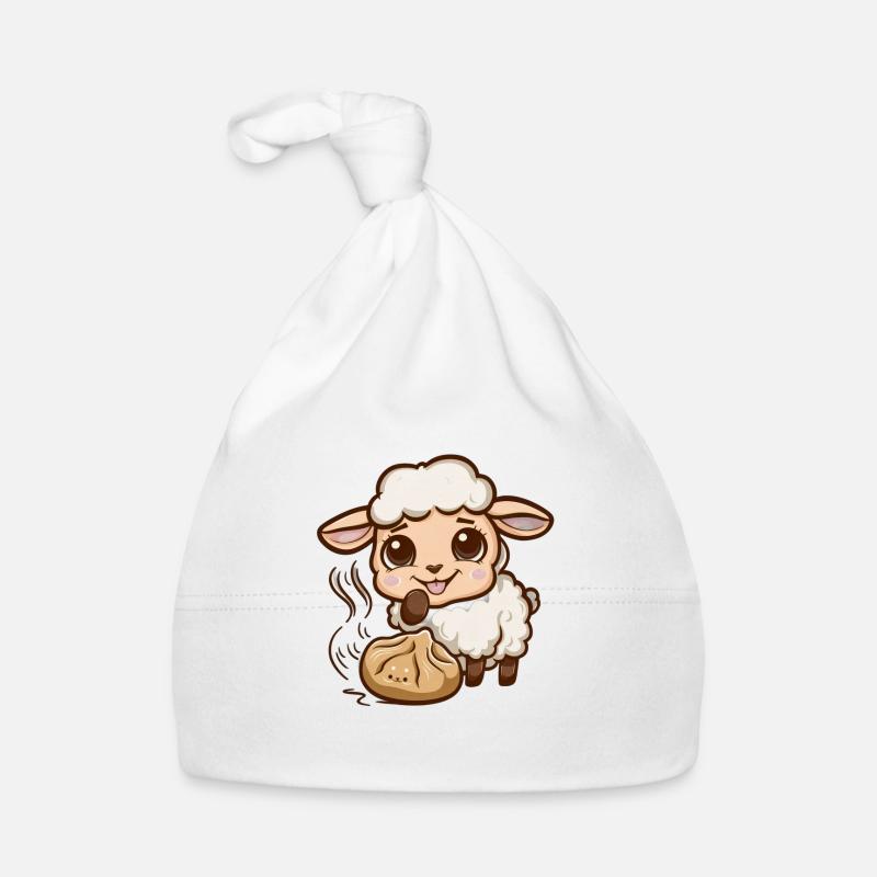 Kawaii sheep with stuffed dumpling Organic Baby Cap