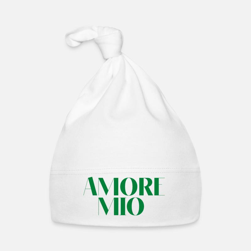 Amore Mio meine Liebe grün Geschenk-Idee Zitat Baby Bio-Mütze
