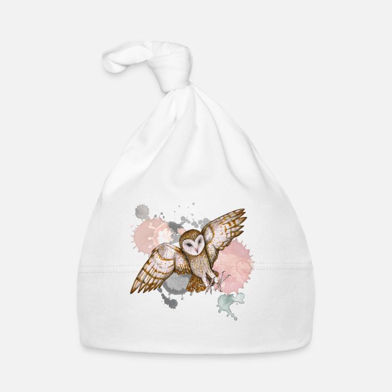 Barn owl in the attack Organic Baby Cap