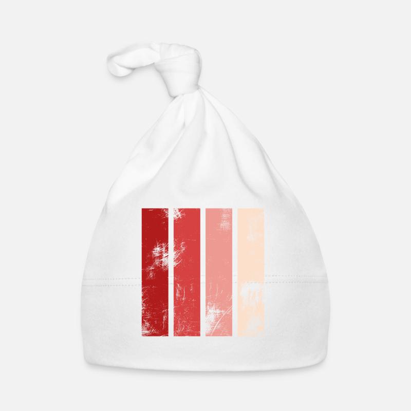 Retro Streifen Rot Baby Bio-Mütze