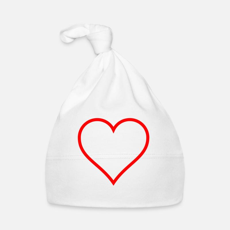 Cœur rouge d'Amour Bonnet bio Bébé