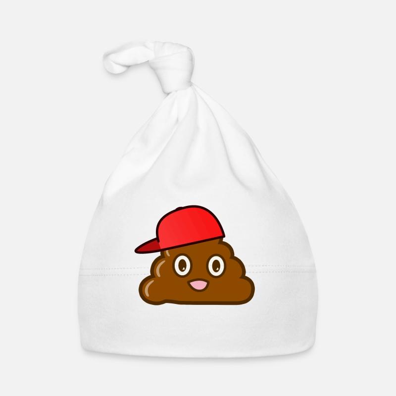 Mr. Turd Dude - Joyeux tas de caca avec casquette - Bonnet bio Bébé - blanc