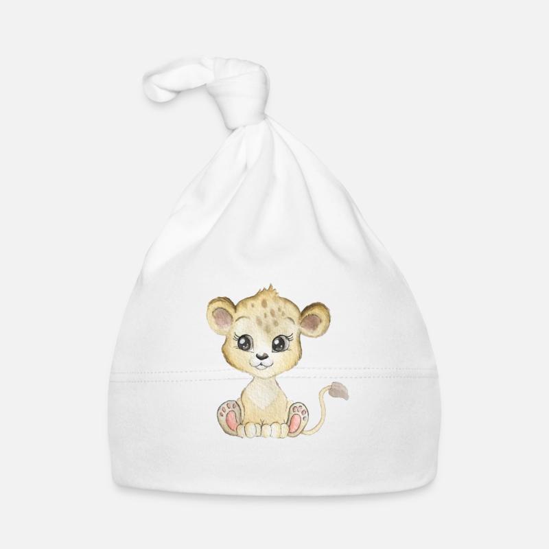 Lion aquarelle Bonnet bio Bébé