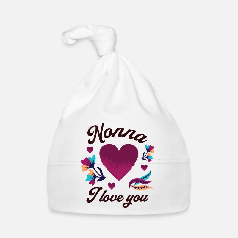 Nonna, je t’aime, grand-mère, je t’aime Bonnet bio Bébé