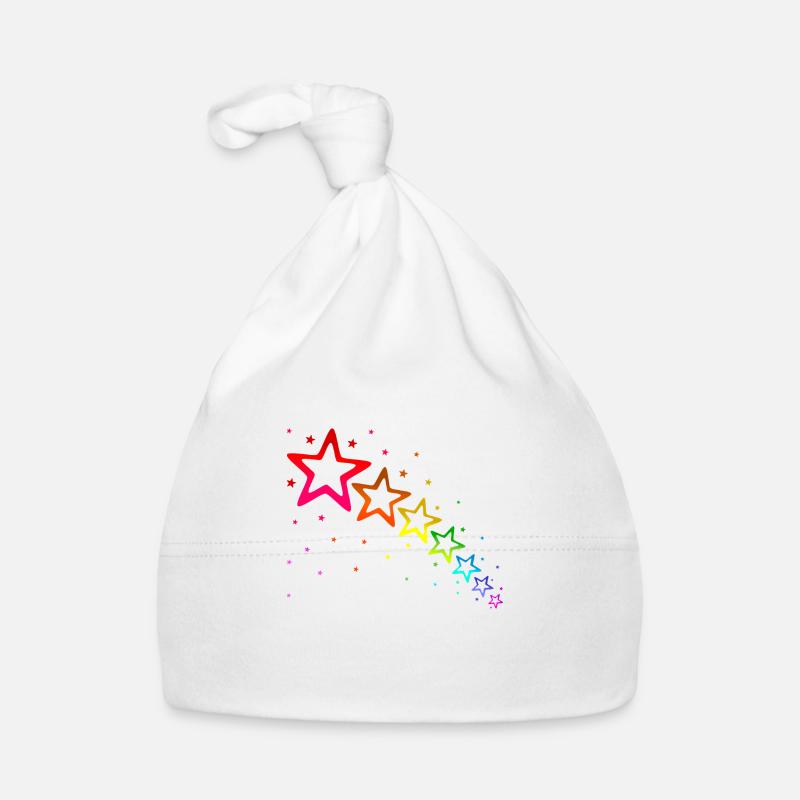 bunte Sterne Regenbogenfarben Baby Bio-Mütze