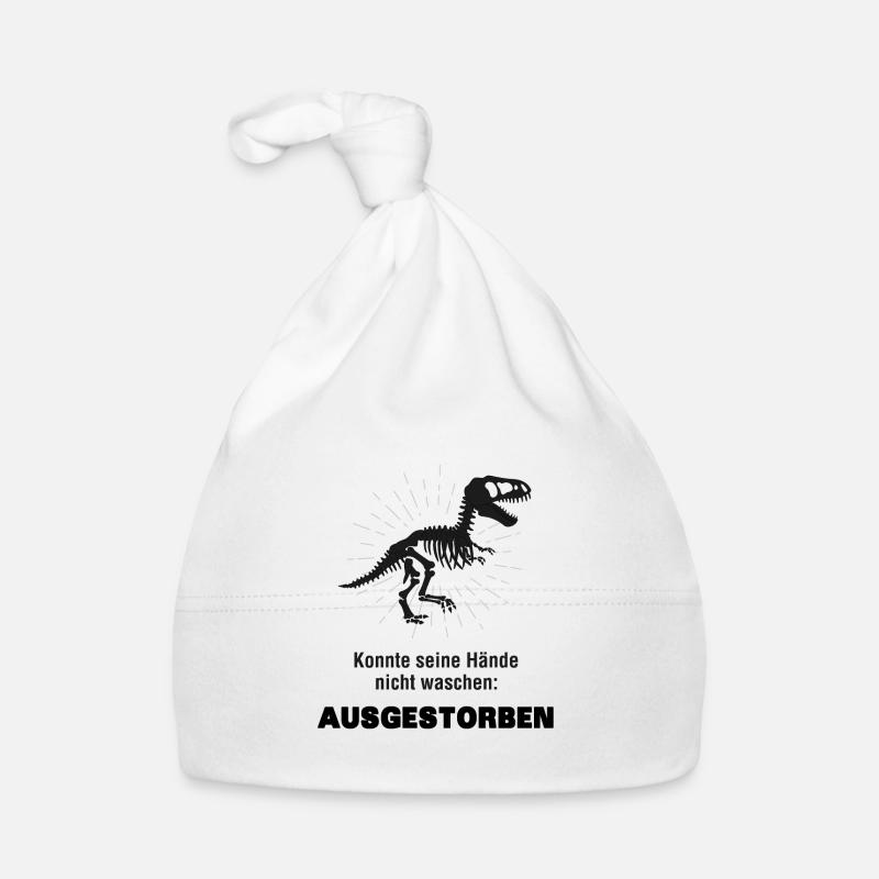 Corona Virus Grippe lustige Sprüche Geschenk Dino - Baby Bio-Mütze - Weiß