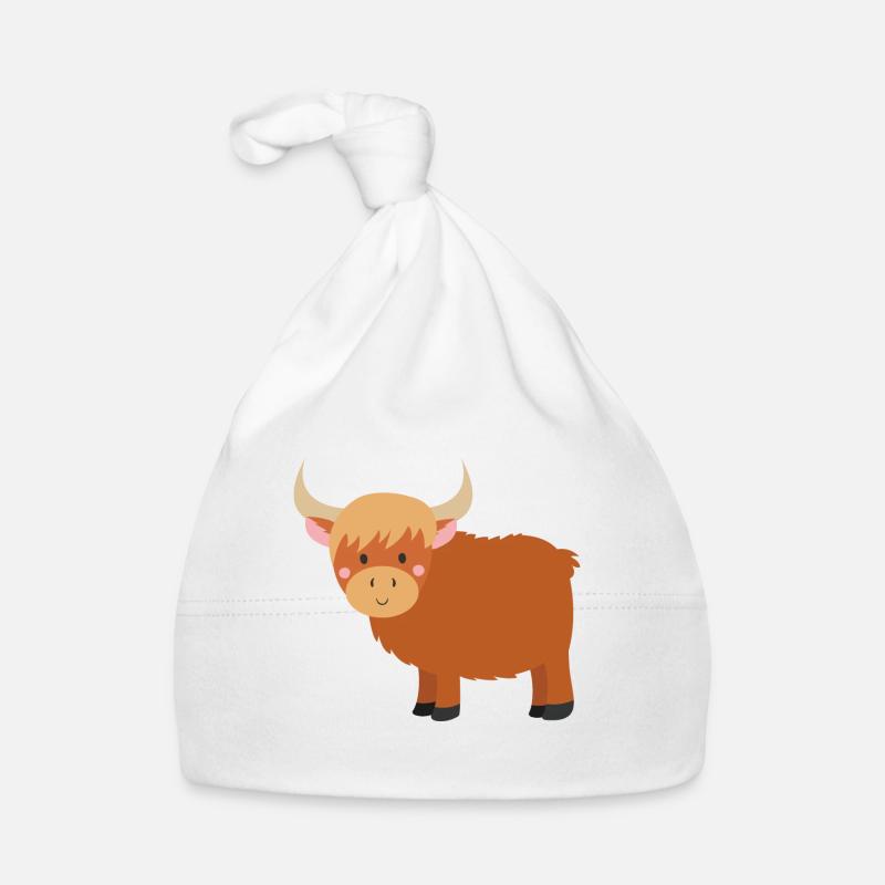 Bovins Highland - Bonnet bio Bébé - blanc