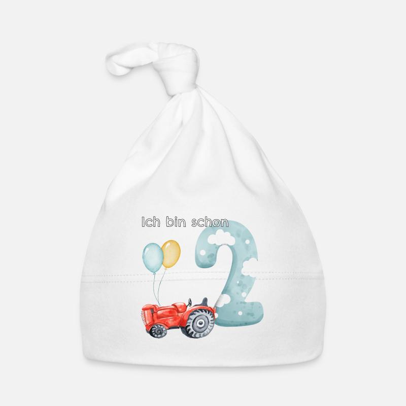 2. Geburtstag Traktor Baby Bio-Mütze